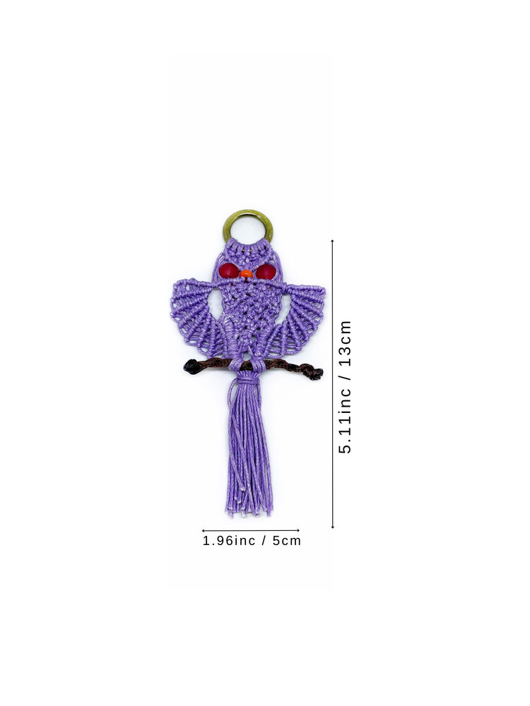 Handmade Macrame Owl Charm