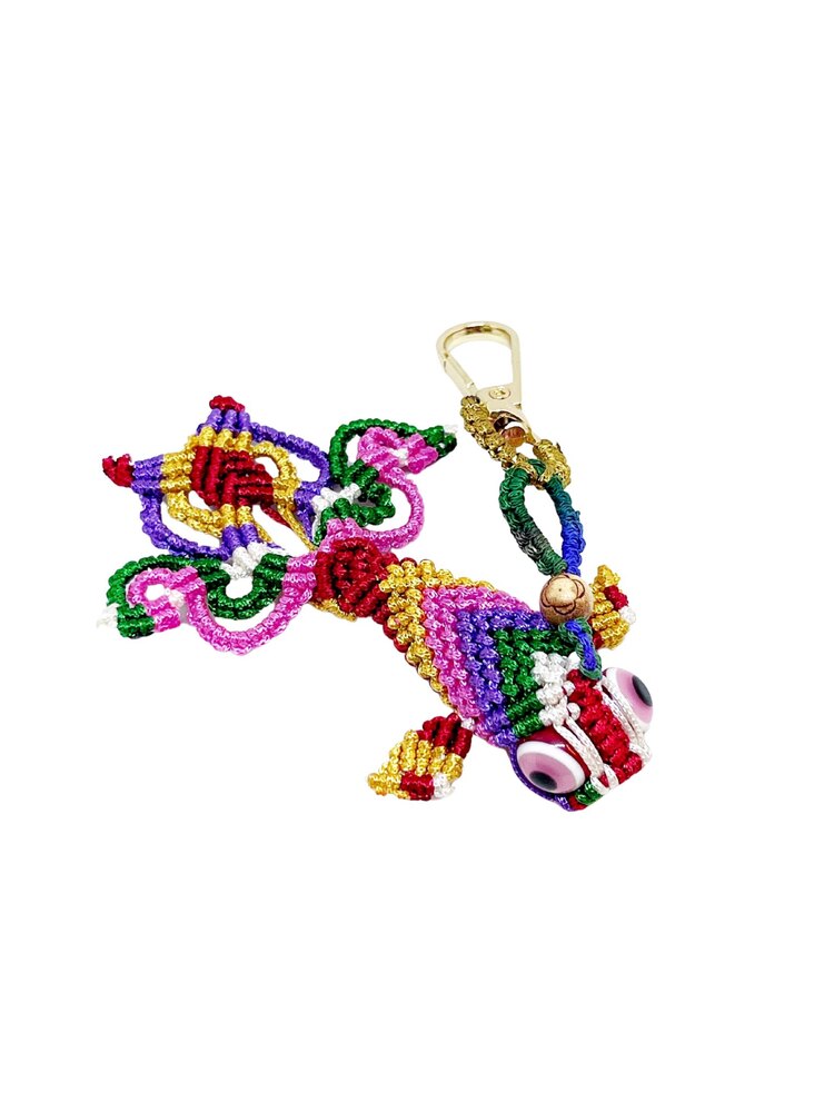 Handmade Colorful Macrame Fish Charm