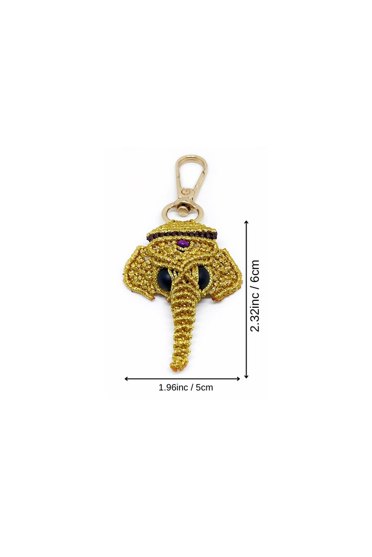 Handmade Macrame Elephant Charm