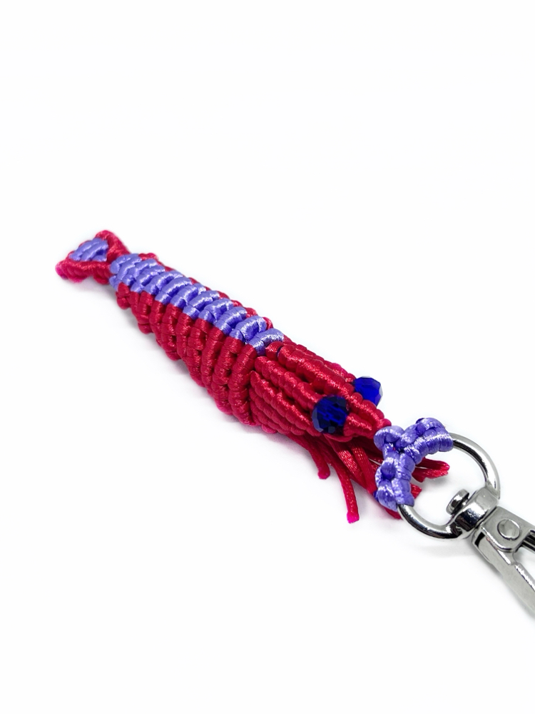 Handmade Macrame Shrimp Charm
