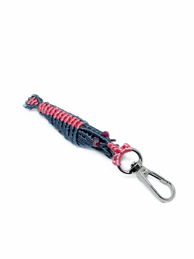 Handmade Macrame Shrimp Charm