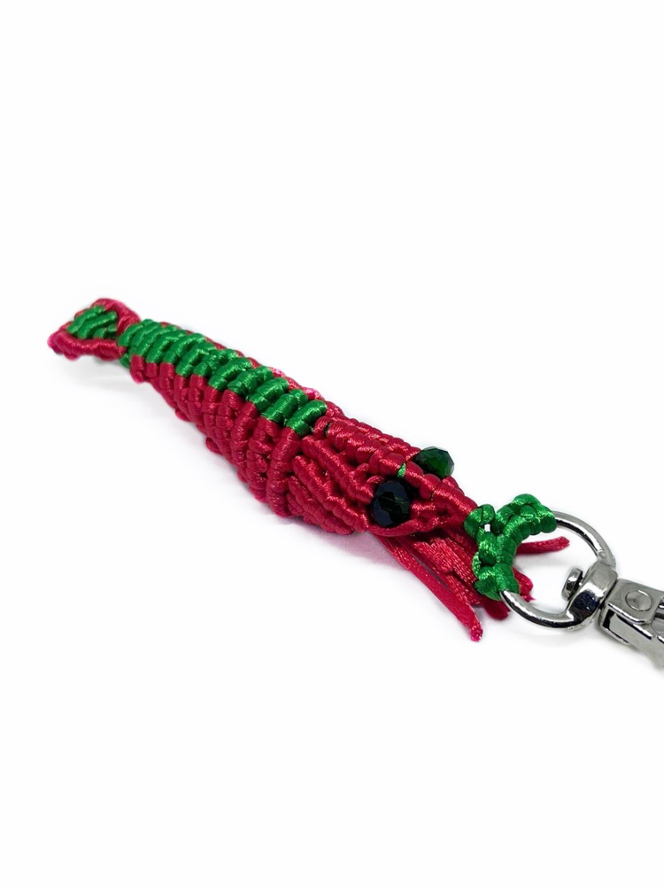 Handmade Macrame Shrimp Charm