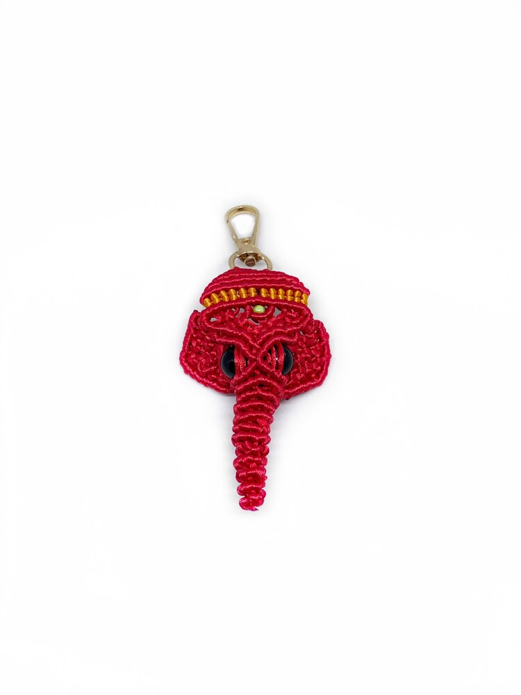 Handmade Macrame Elephant Charm