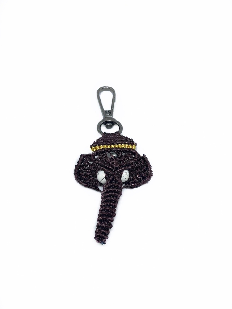 Handmade Macrame Elephant Charm