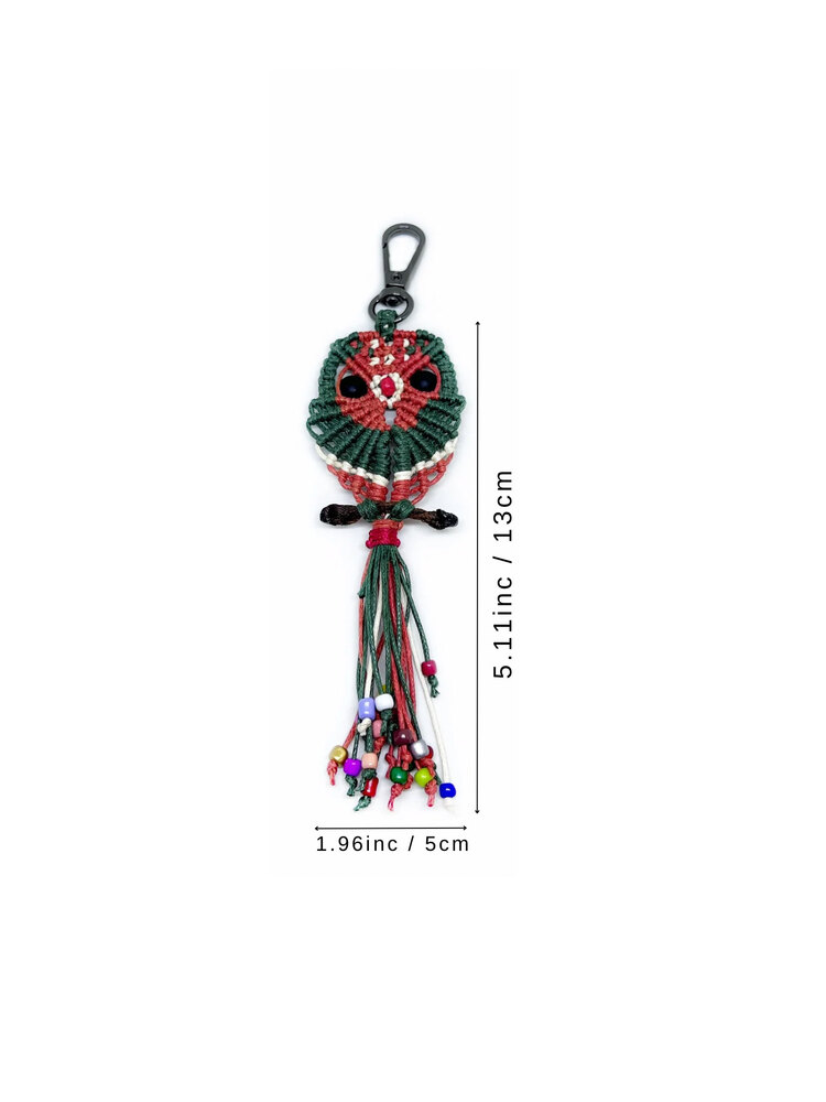 Handmade Macrame Owl Charm