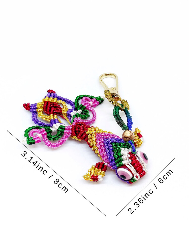 Handmade Colorful Macrame Fish Charm