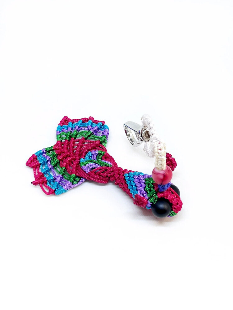 Handmade Colorful Macrame Fish Charm