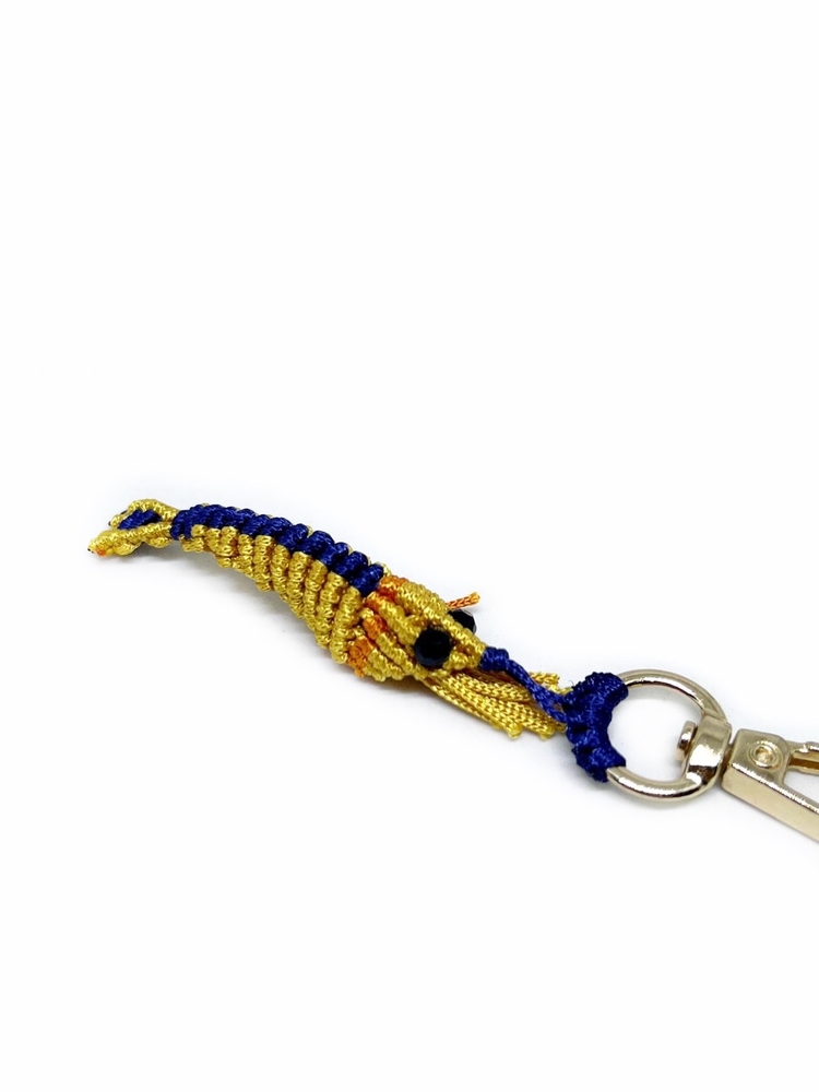 Handmade Macrame Shrimp Charm