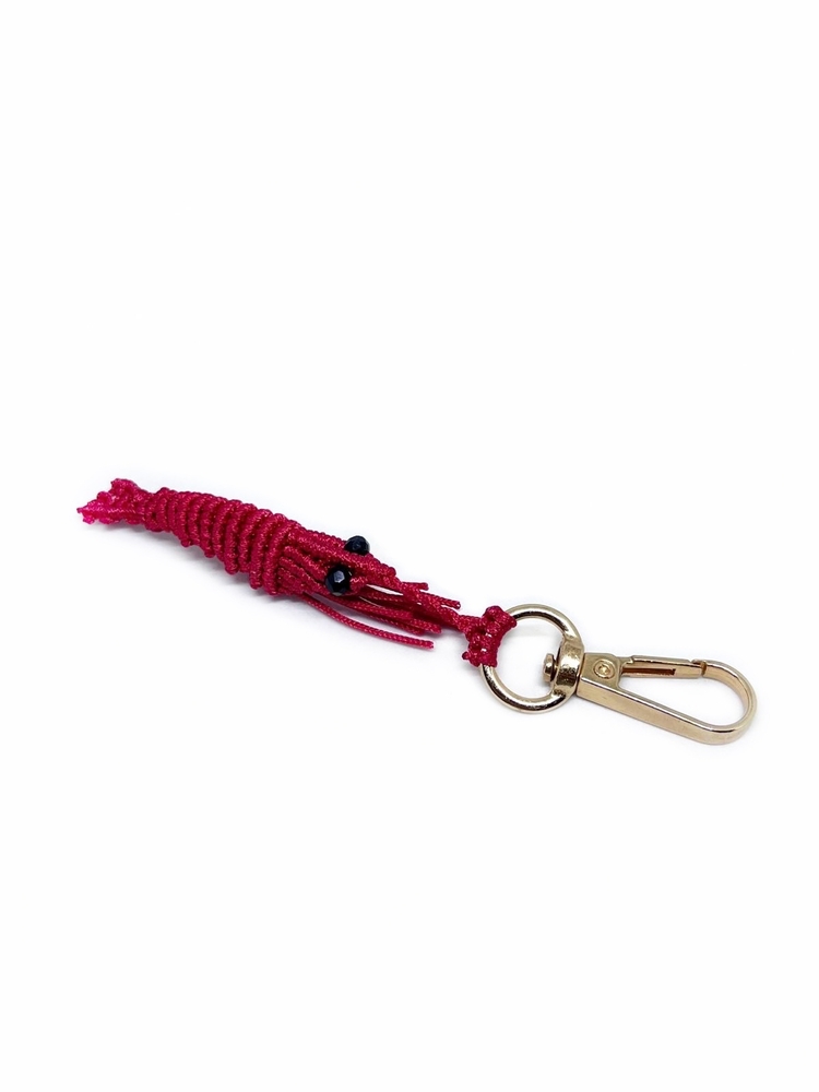 Handmade Macrame Shrimp Charm
