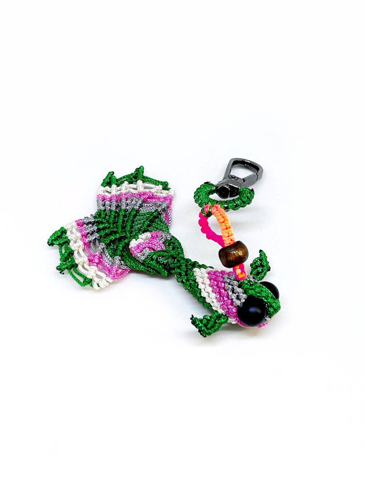 Handmade Colorful Macrame Fish Charm