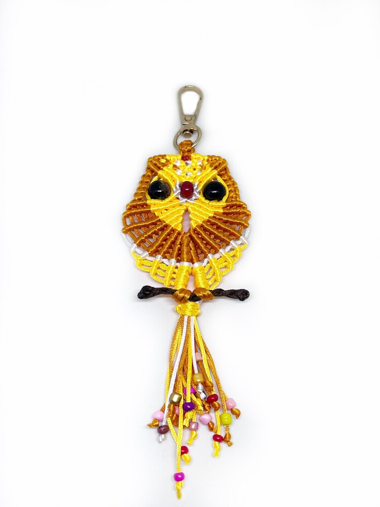 Handmade Macrame Owl Charm