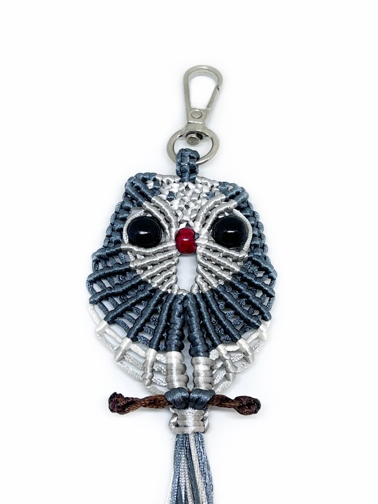 Handmade Macrame Owl Charm