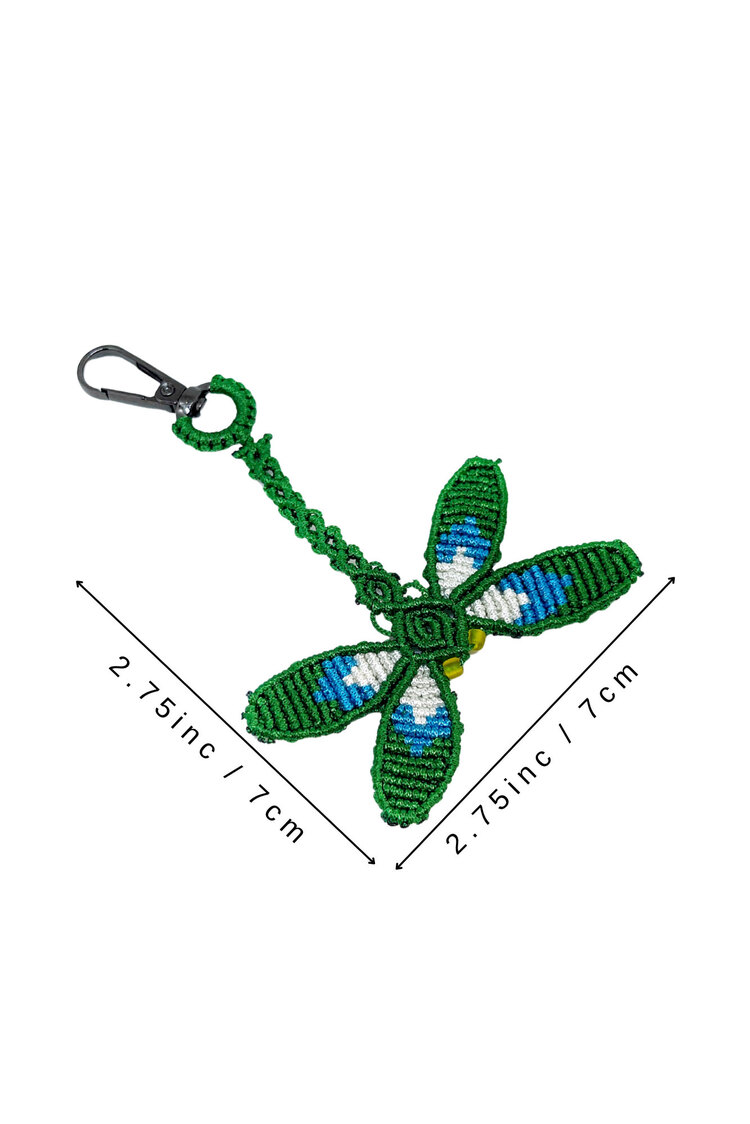 Handmade Macrame Dragonfly Charm