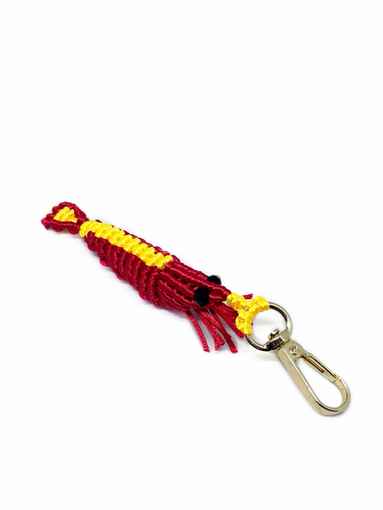 Handmade Macrame Shrimp Charm