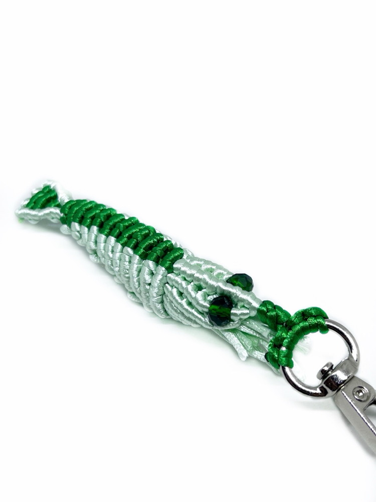 Handmade Macrame Shrimp Charm
