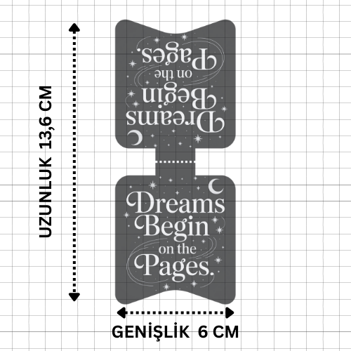 Kitap Ayracı (4 Adet) – “Dreams being on the pages” Mat Laminasyon, Dayanıklı Tasarım