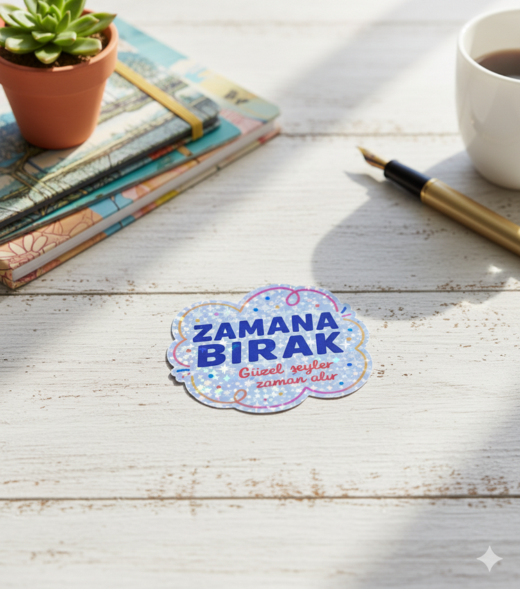 Zamana Bırak Sticker Paketi – 8 Adet Dayanıklı Holografik