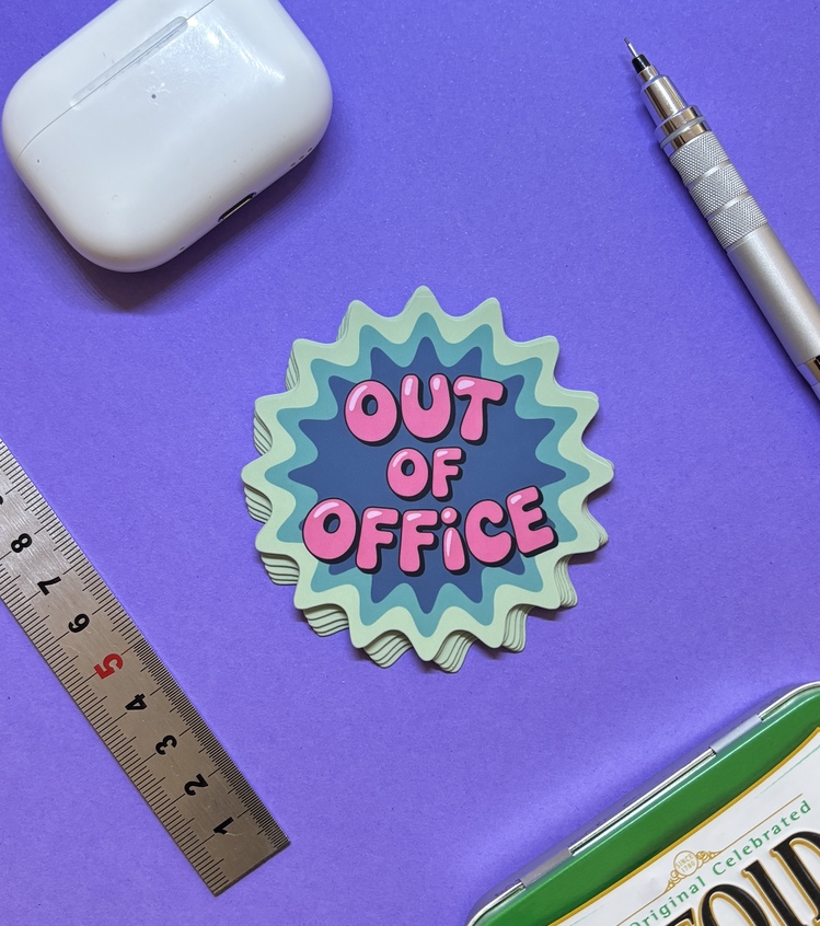 Out of Office Sticker Paketi (8’li) | Laptop • Defter • Günlük Kullanım