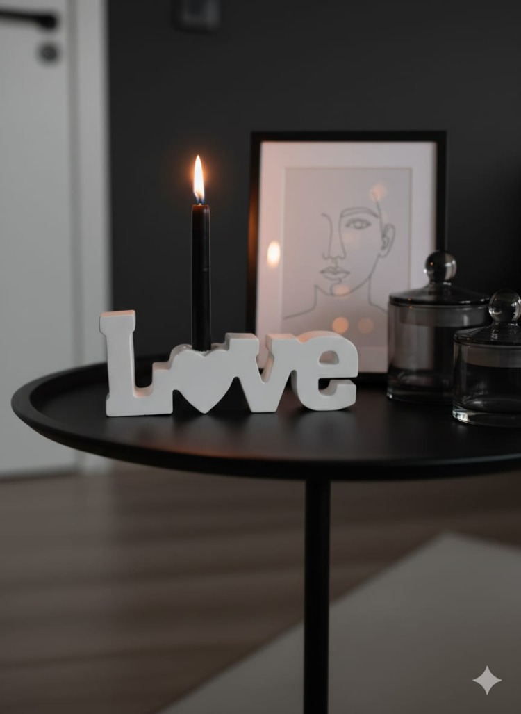 Love Yazılı Mumluk