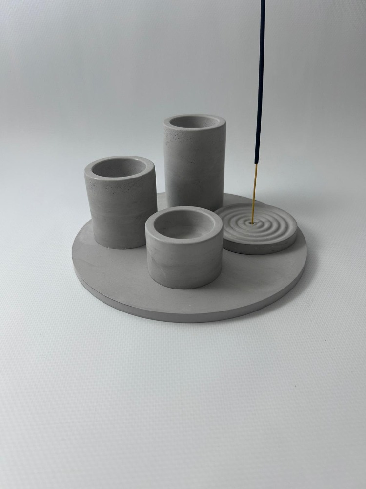 5 Parça Dekoratif Tepsi, Tealight Mumluk, Tütsü tutucu