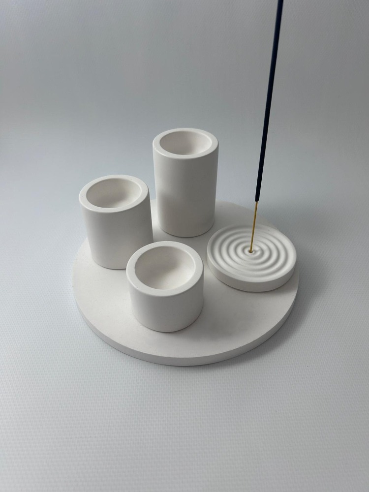 5 Parça Dekoratif Tepsi, Tealight Mumluk, Tütsü tutucu