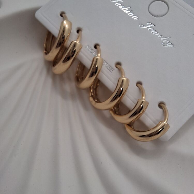 6'lı Gold Halka Küpe