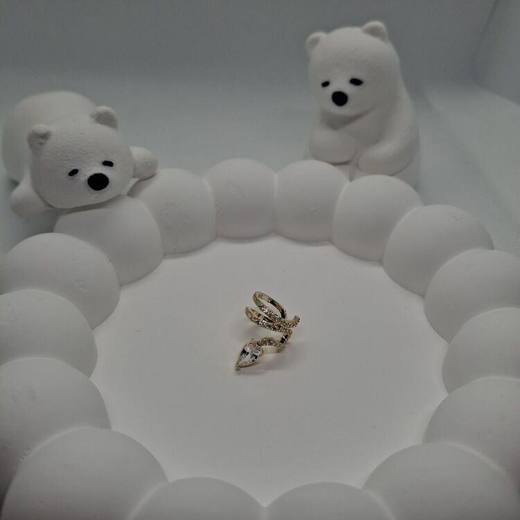 Taş Detaylı Sarmal Earcuff