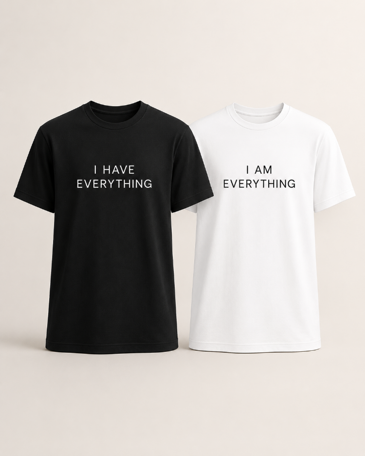Lumora Couple Collection Oversize Unisex Çift Tişörtü - I Have Everything / I Am Everything 
