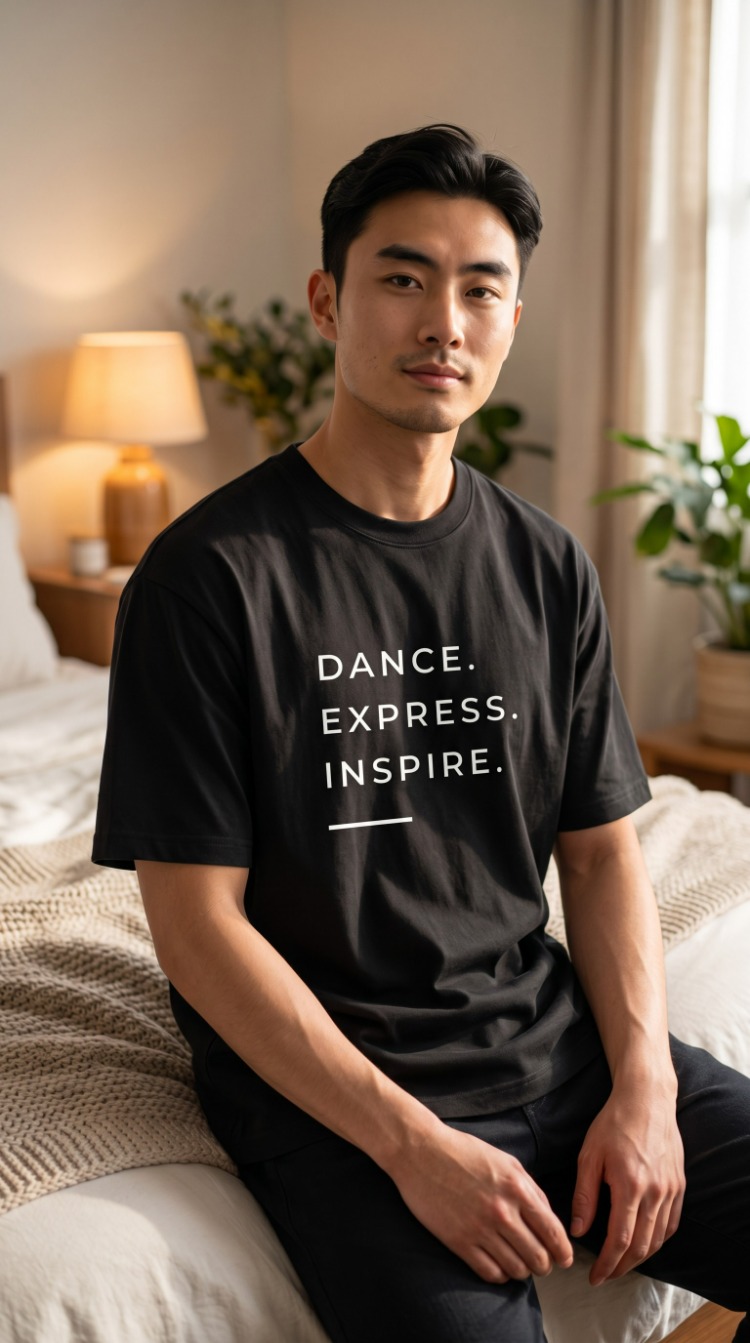 Lumora Oversize Unisex Minimal Baskılı Tişört %100 Pamuk – Dance. Express. Inspire