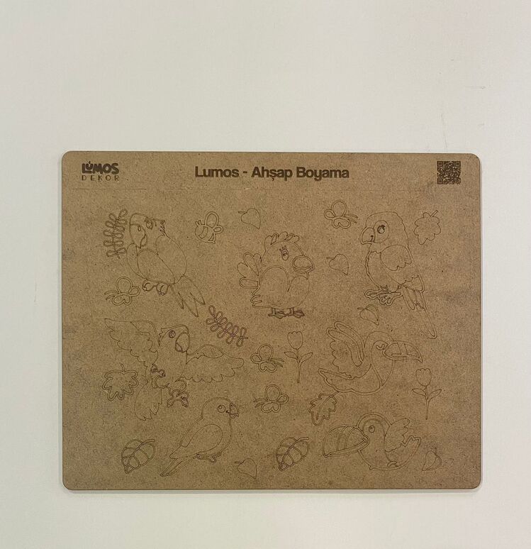 4'lü Ahşap Boyama Seti - 33x27 cm MDF - Eğitici ve Eğlenceli Çocuk Aktivite Panosu - Set 3