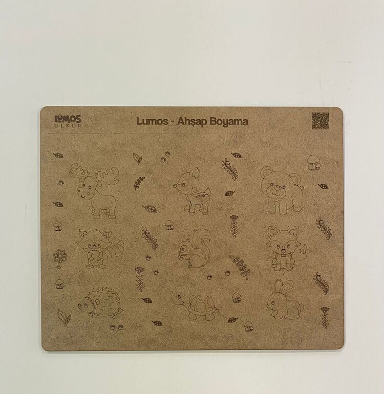 4'lü Ahşap Boyama Seti - 33x27 cm MDF - Eğitici ve Eğlenceli Çocuk Aktivite Panosu - Set 1