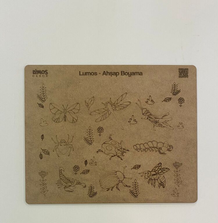 4'lü Ahşap Boyama Seti - 33x27 cm MDF - Eğitici ve Eğlenceli Çocuk Aktivite Panosu - Set 3