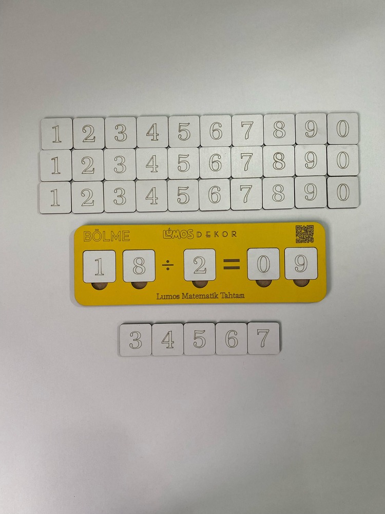 Ahşap Bölme İşlemi Bölmeyi Öğreniyorum Puzzle Renk Sarı