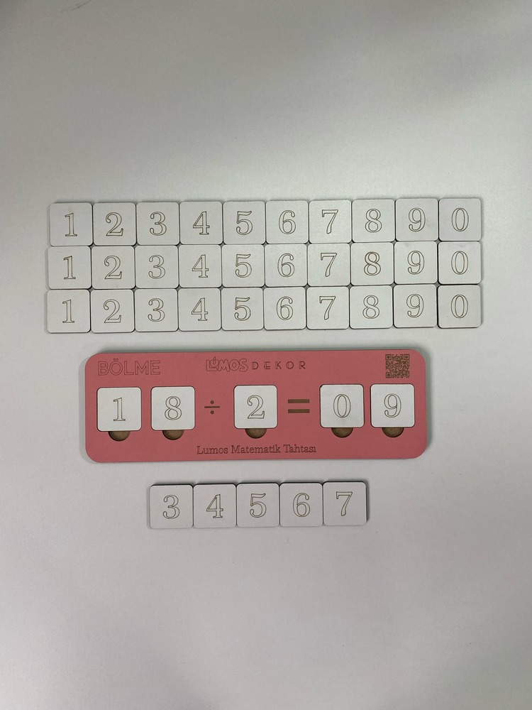 Ahşap Bölme İşlemi Bölmeyi Öğreniyorum Puzzle Renk Pembe