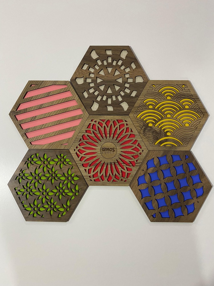 6'lı Büyük Boy Renkli Ahşap Tencere, Tava, Çaydanlık Altlığı Nihale Seti (20x18cm)
