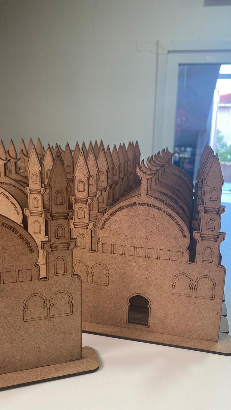 100 Adet Camii Maket Ahşap Boyama Dini Aktivite Okul Kurs Etkinlik Set
