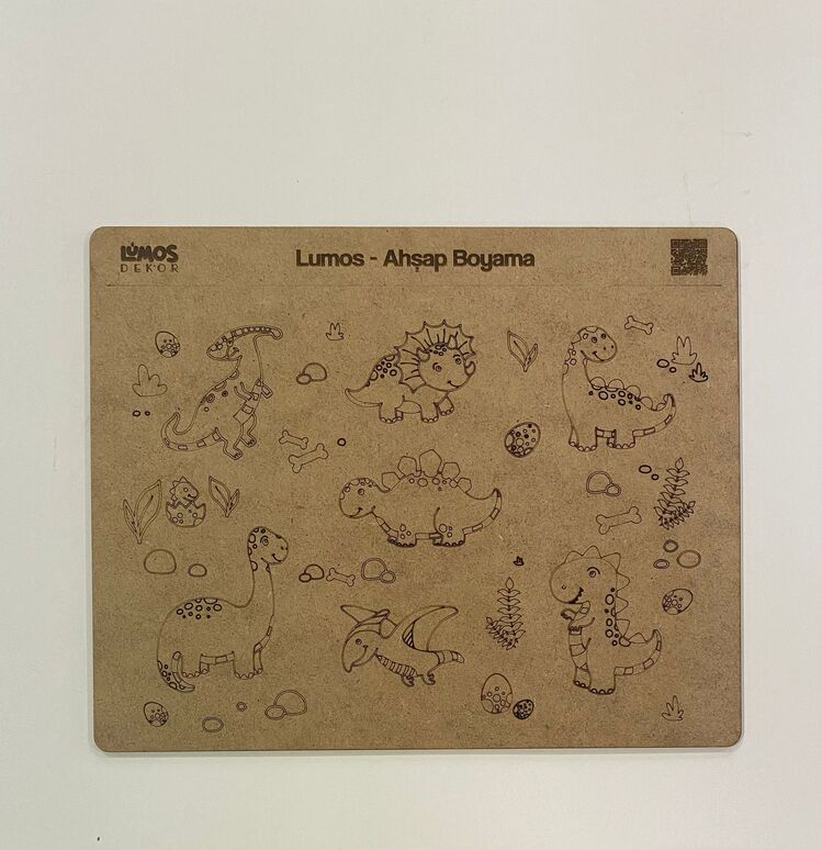 4'lü Ahşap Boyama Seti - 33x27 cm MDF - Eğitici ve Eğlenceli Çocuk Aktivite Panosu - Set 2