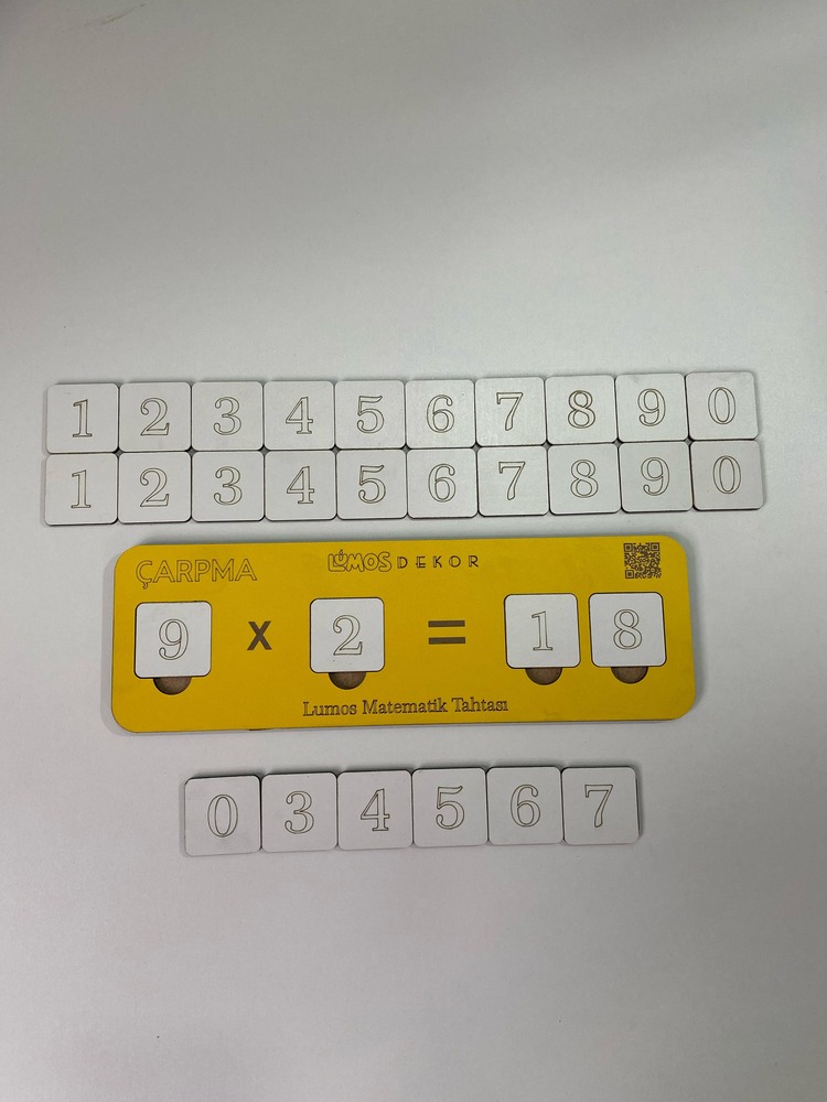 Ahşap Çarpma İşlemi Çarpmayı Öğreniyorum Puzzle Renk Sarı