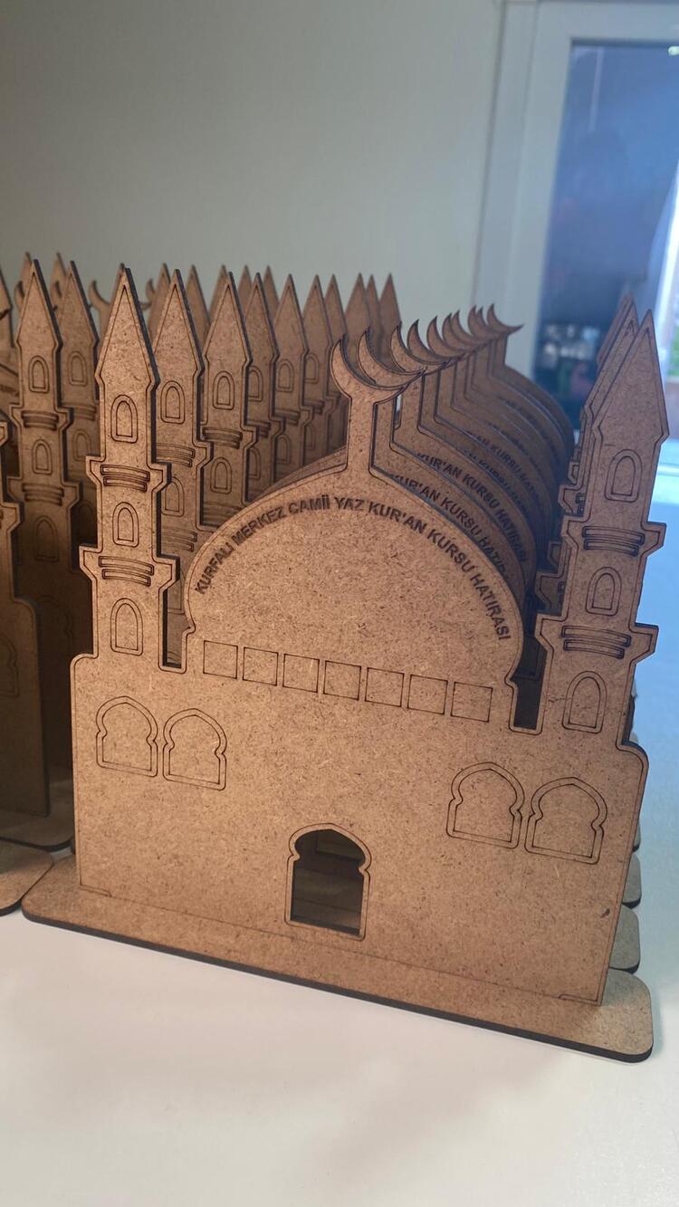 100 Adet Camii Maket Ahşap Boyama Dini Aktivite Okul Kurs Etkinlik Set