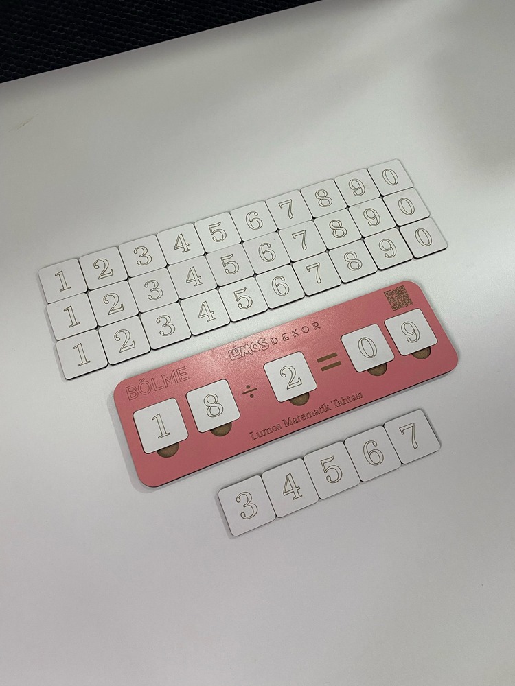 Ahşap Bölme İşlemi Bölmeyi Öğreniyorum Puzzle Renk Pembe