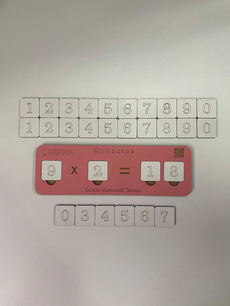 Ahşap Çarpma İşlemi Çarpmayı Öğreniyorum Puzzle Renk Pembe