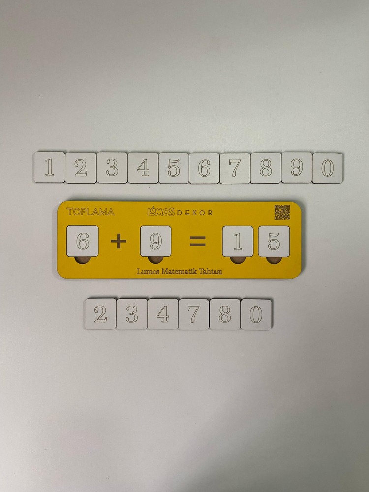 Ahşap Toplama İşlemi Toplamayı Öğreniyorum Puzzle Renk Sarı