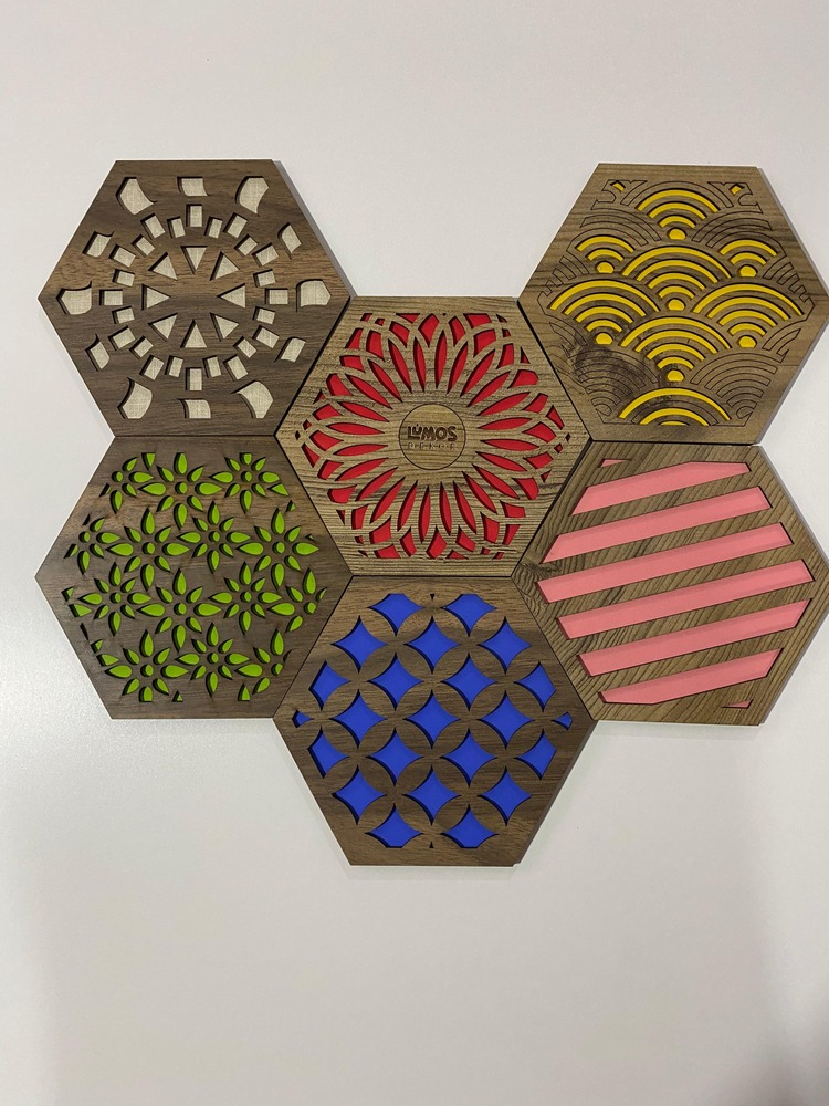 6'lı Büyük Boy Renkli Ahşap Tencere, Tava, Çaydanlık Altlığı Nihale Seti (20x18cm)