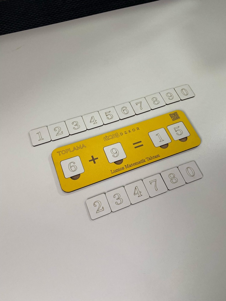 Ahşap Toplama İşlemi Toplamayı Öğreniyorum Puzzle Renk Sarı