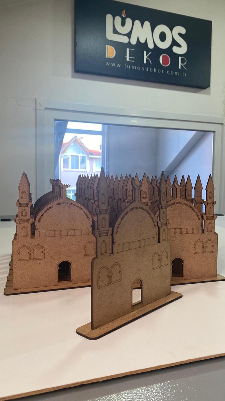 20 Adet Camii Maket Ahşap Boyama Dini Aktivite Okul Kurs Etkinlik Set
