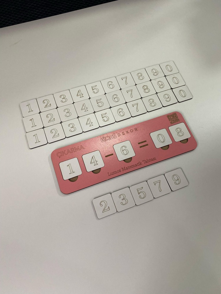 Ahşap Çıkarma İşlemi - Çıkarmayı Öğreniyorum Puzzle Renk Pembe