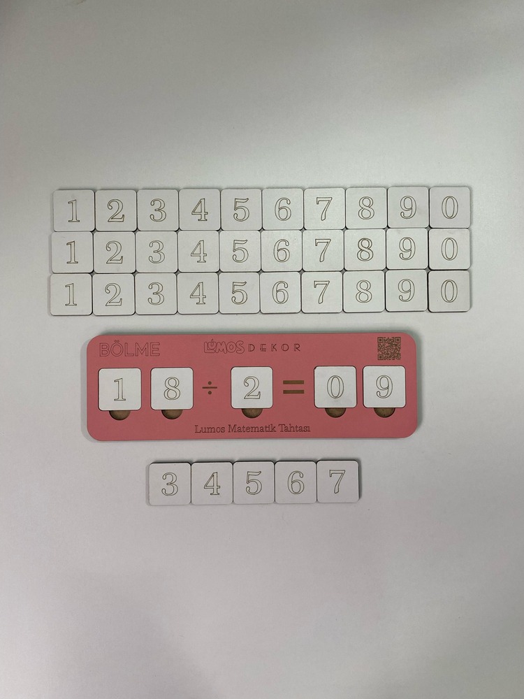 Ahşap Bölme İşlemi Bölmeyi Öğreniyorum Puzzle Renk Pembe