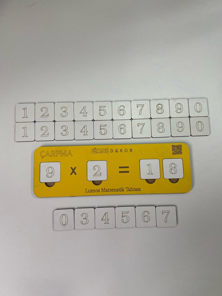 Ahşap Çarpma İşlemi Çarpmayı Öğreniyorum Puzzle Renk Sarı