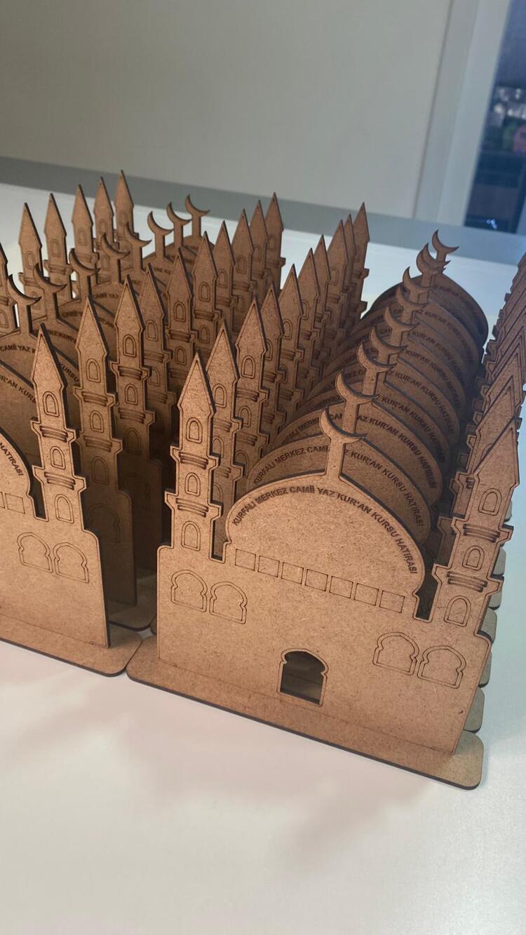 20 Adet Camii Maket Ahşap Boyama Dini Aktivite Okul Kurs Etkinlik Set