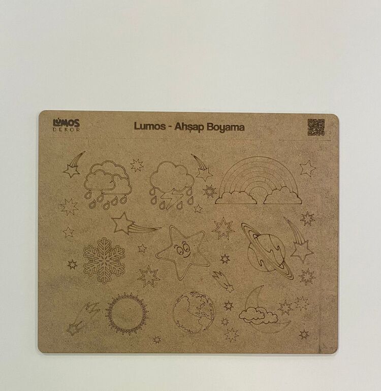 4'lü Ahşap Boyama Seti - 33x27 cm MDF - Eğitici ve Eğlenceli Çocuk Aktivite Panosu - Set 2